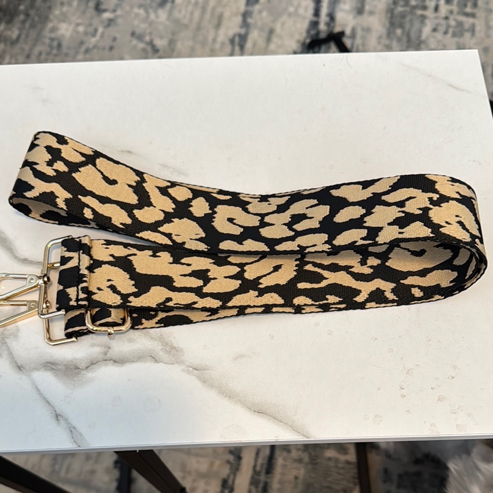 Leopard Print Strap - Black and Tan
